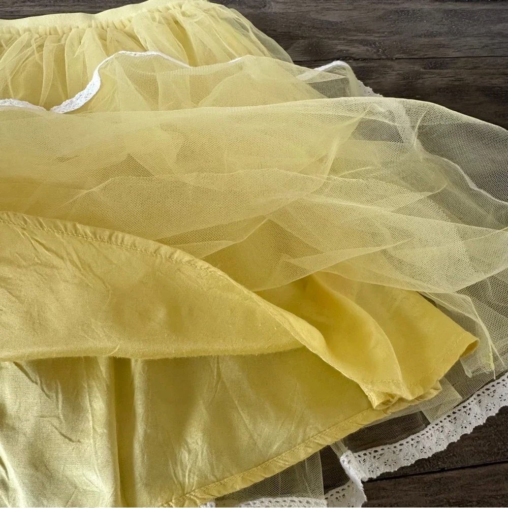 Mini Boden 11-12 years Girls Yellow Tulle Tiered Pull On Skirt‎ Easter Wedding